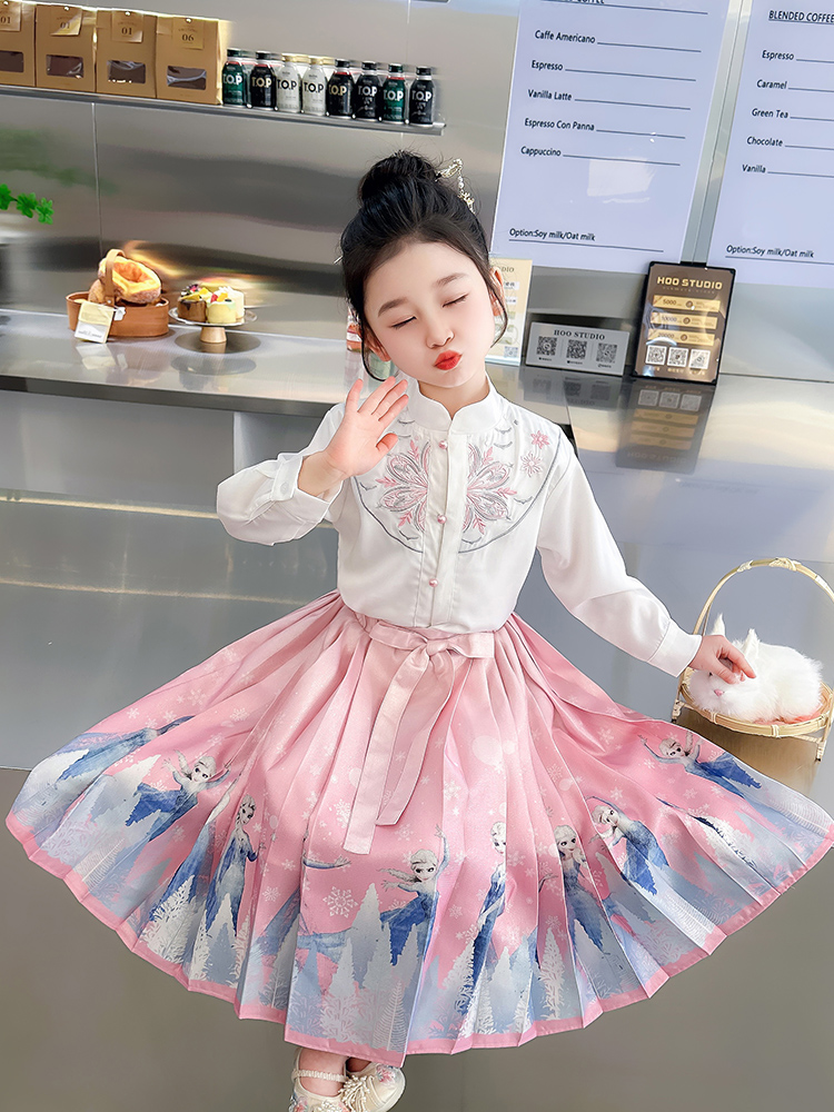 套装裙春装女童新款马面裙新中式古装2024唐装改良汉服儿童中国风