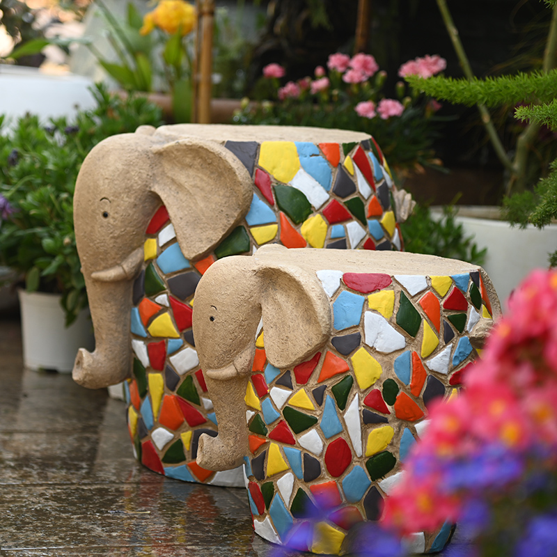 大象花盆艺术大号动物凳子摆件花园庭院名宿布置客厅门口玄关装饰