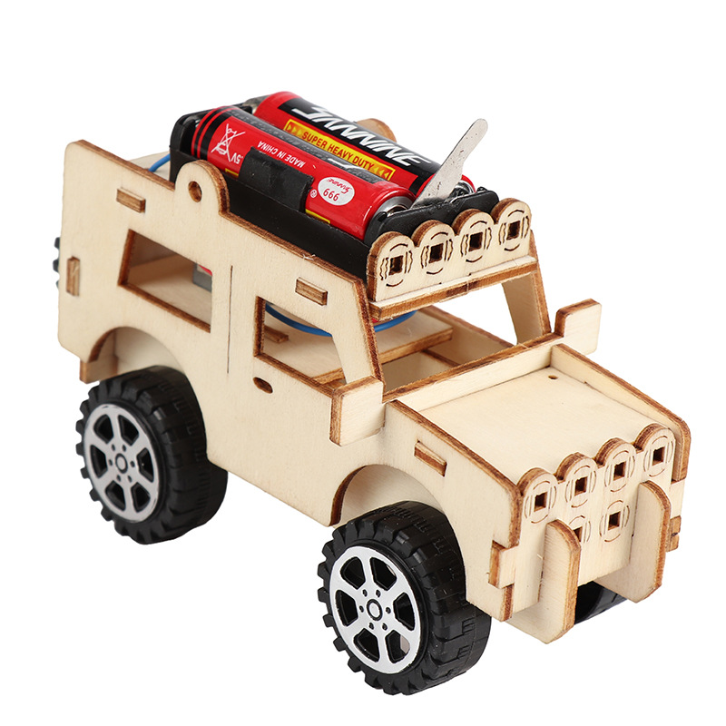 创意科技小制作小发明diy电动吉普车模型儿童steam科学实验器材料