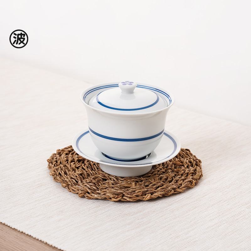 日本进口中国式三才盖碗陶瓷老式带盖功夫茶碗不烫手敬茶泡茶杯