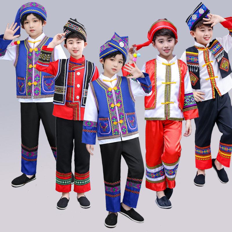 推荐三月三民族服装儿童广西壮族少数特色演出服男童女童舞蹈服饰
