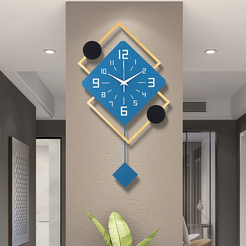 挂轻奢艺术时钟北欧现代家用石英钟创意打孔挂钟时尚墙免客厅钟表