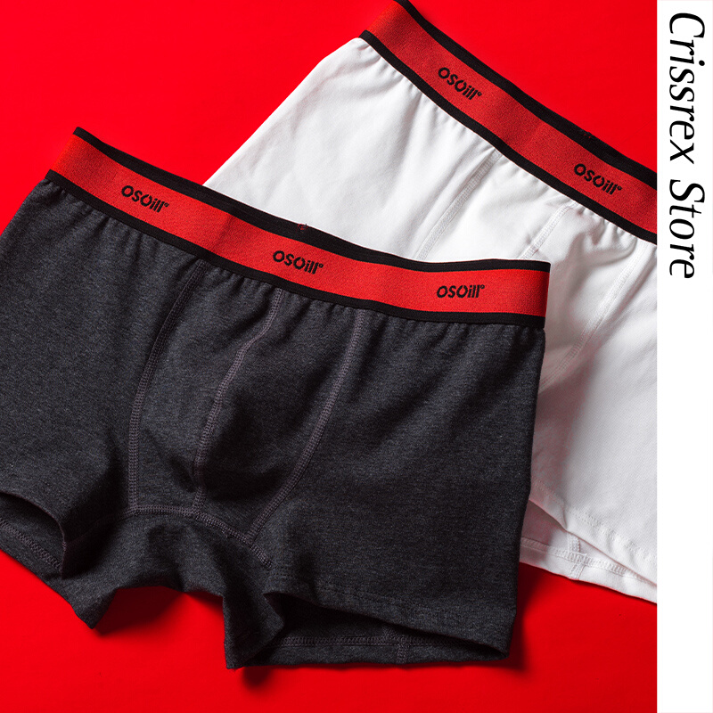 Crissrex Store OSCill振荡工业 宽松灰白四角短裤 舒适运动内裤