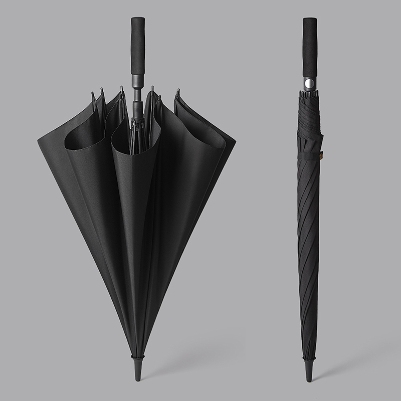 超大防风b大号双人商务自动黑色长柄伞直杆直柄广告雨伞定制logo
