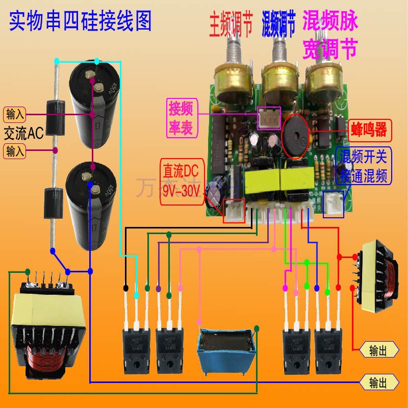 单硅串双硅四硅发电机大功率后级驱动板单频混频脉宽可调节万杰达