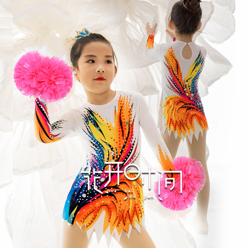 新款专业花球啦啦队比赛服儿童竞技健美艺术体操服装女团体演出服