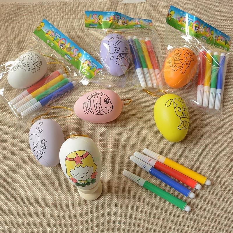 现货速发彩笔绘画鸡蛋壳绘画彩蛋幼儿园奖品礼物儿童diy仿真鸡蛋
