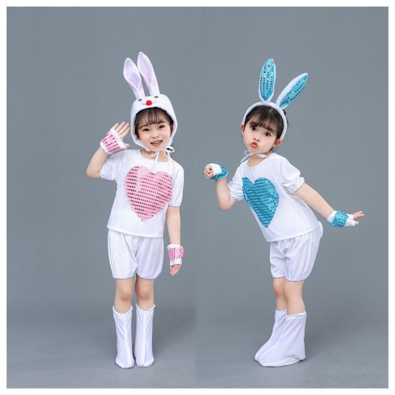 新款儿童小兔子表演服少儿卡通动物服亲子舞蹈服童话剧演出服