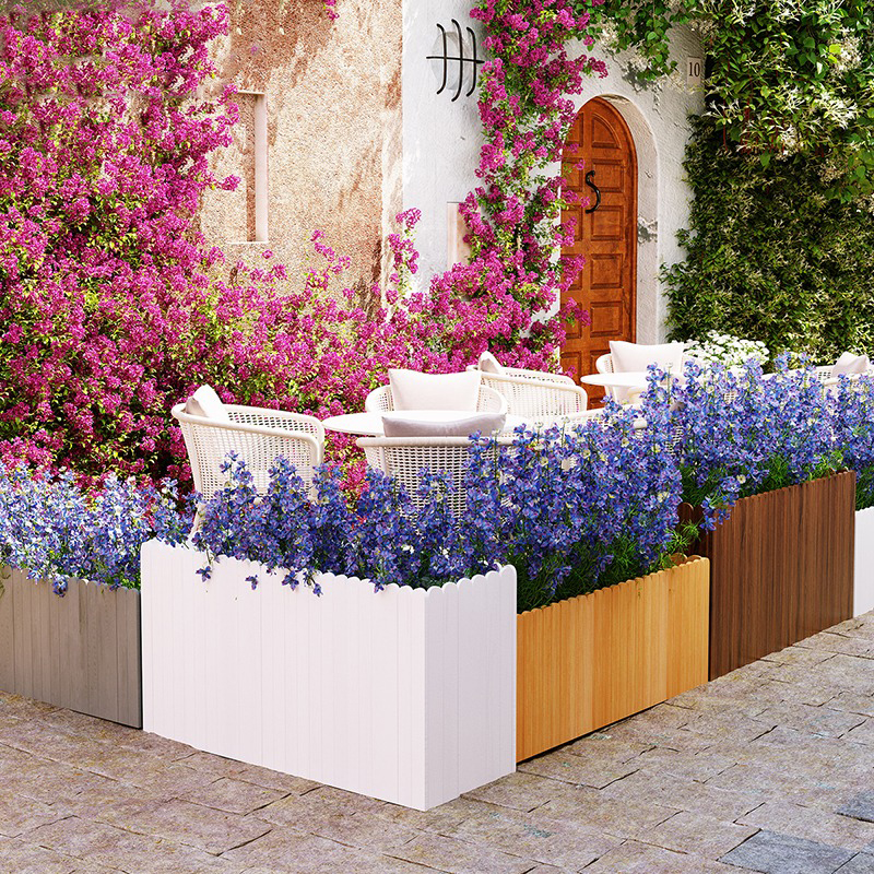 防腐木花箱户外庭院栅栏阳台实木质家用种菜花槽室外长方形种植箱