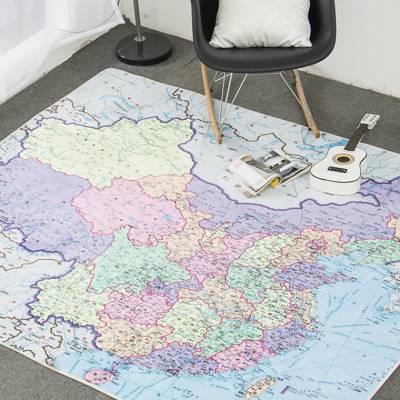 。创意中国地图地毯 客厅厨房卫生间防滑垫 儿童游戏毯可定制地毯