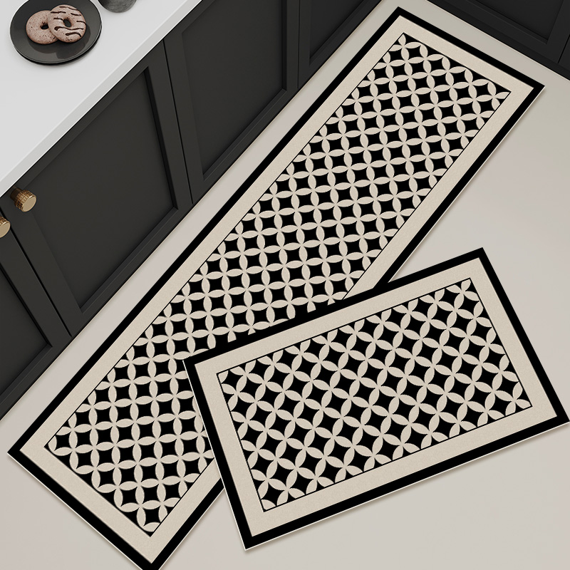 科技皮革厨房地垫可擦免洗耐脏长条地毯防水防污防油防滑脚垫整铺