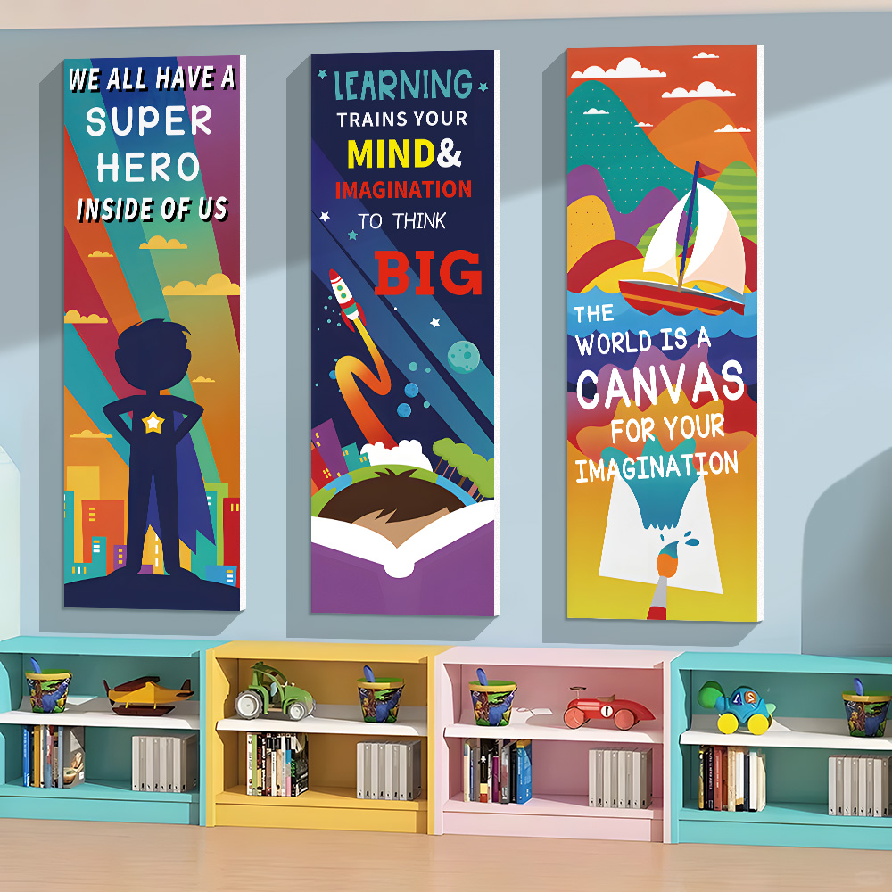 英文绘本馆墙面装饰幼儿园阅读区布置图书角创意背景墙画环创主题