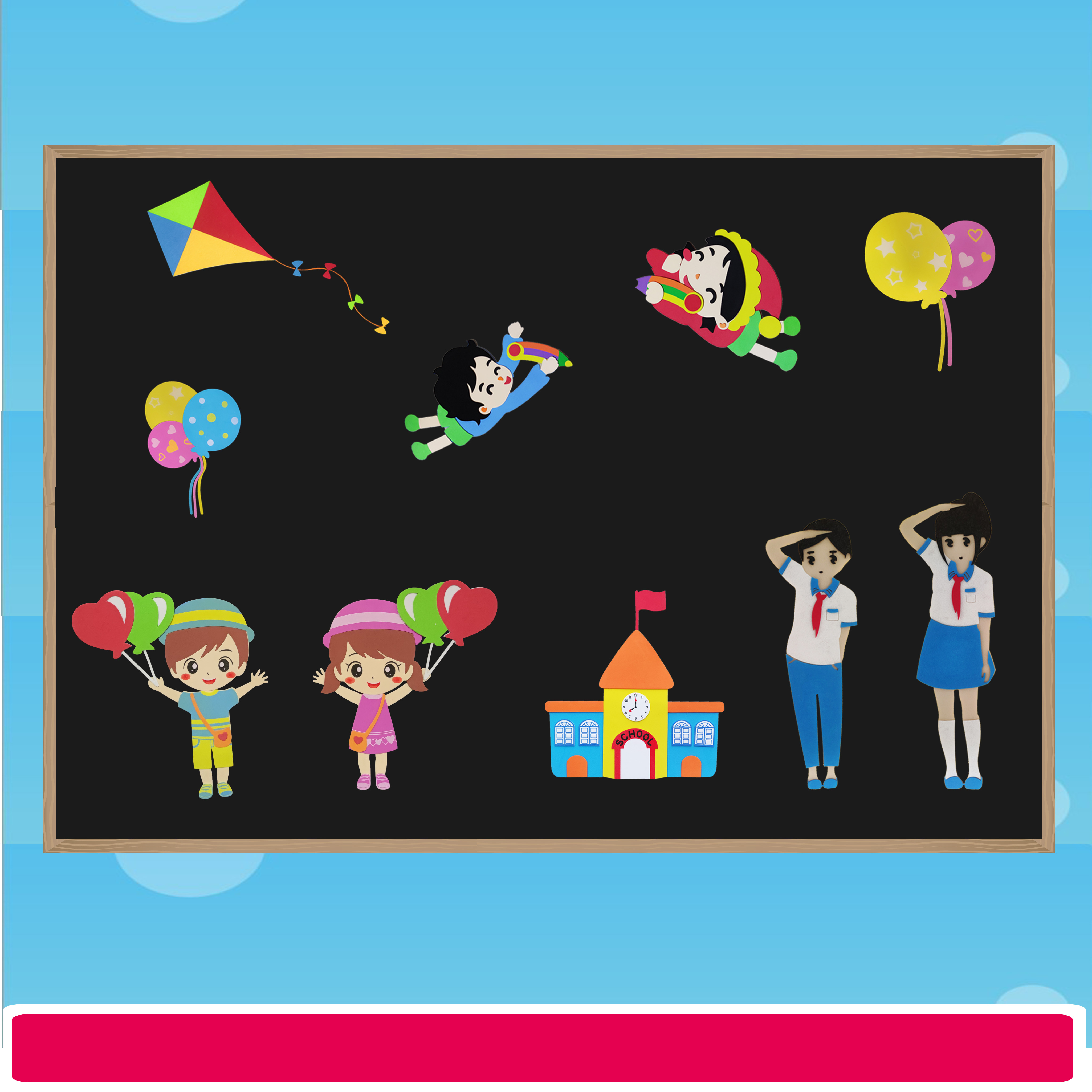 幼儿园小学卡通气球儿童小朋友装饰墙贴材料班级教室布置贴画立体