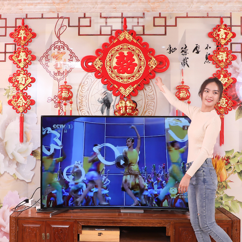 。中国结喜字结婚挂件沙发背景墙面装饰喜字门上吊饰喜庆红色中国