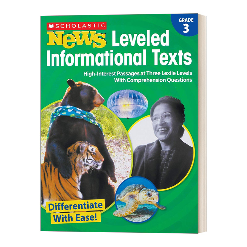 现货 英文原版 美国小学三年级学术新闻水平的信息文本 学乐读物附答案 Scholastic News Leveled Informational Texts: Grade 3