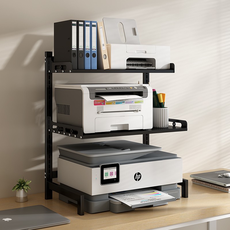 可伸缩置物架打印机复印机传真机电脑桌办公室桌面多层收纳支架子
