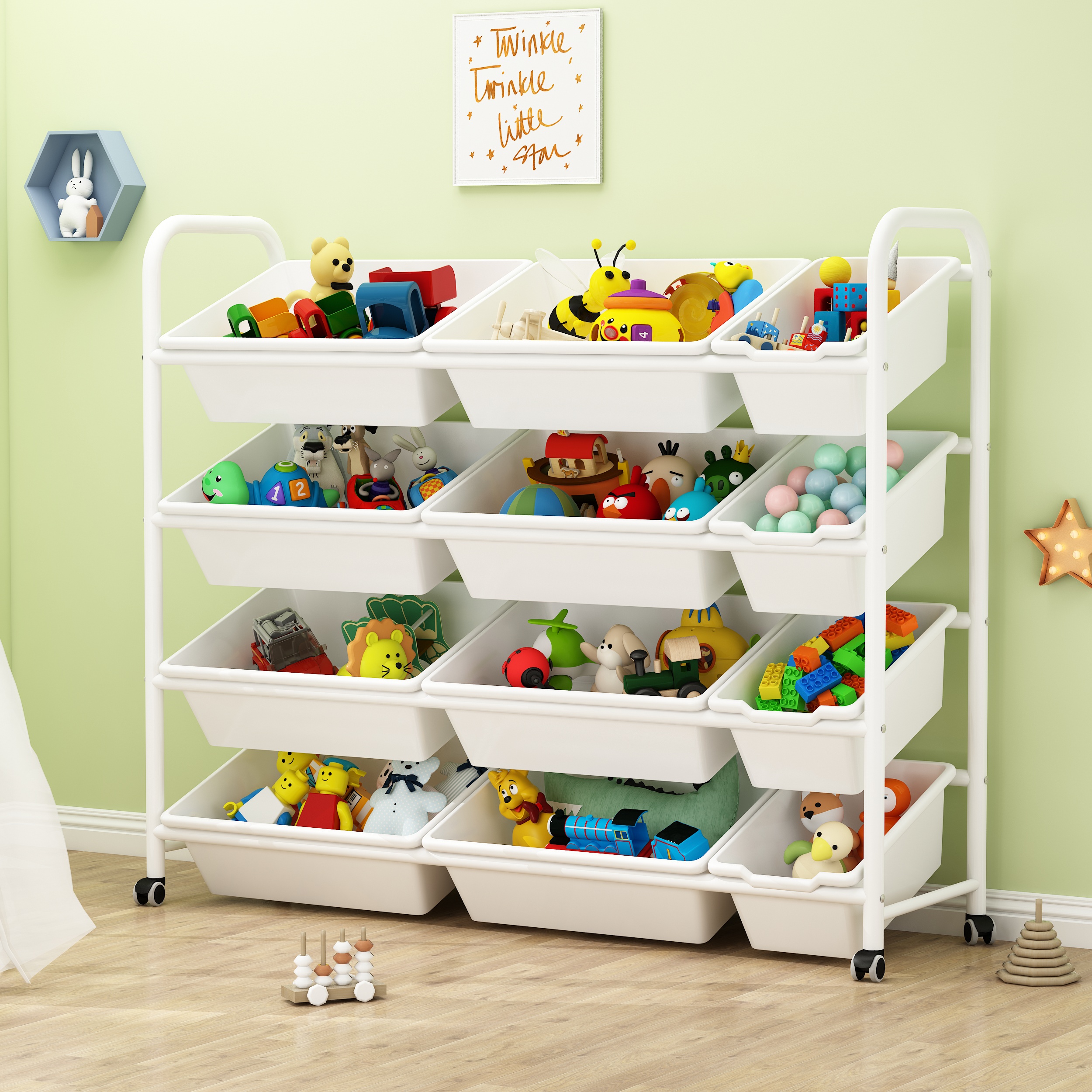 儿童玩具收纳架简易储物收纳箱幼儿园玩具架宝宝玩具收纳柜置物架