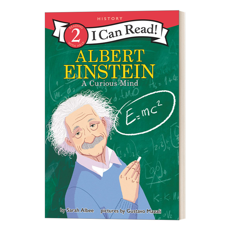 英文原版 Albert Einstein A Curious Mind 阿尔伯特爱因斯坦 好奇的头脑 I Can Read 2 History 分级阅读名人传记系列 全英文版