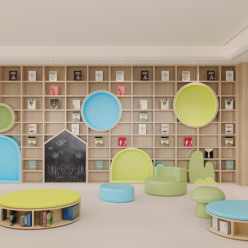 异形书架满墙书柜幼儿园图书馆早教培训中心儿童阅读区绘本馆书架