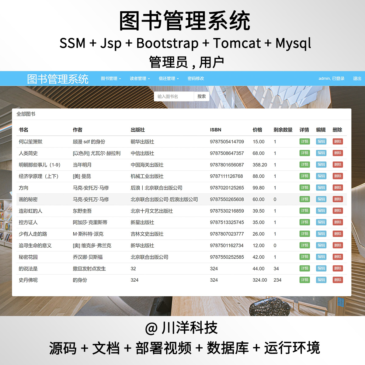 ssm jsp图书管理系统javaweb源码送文档部署视频