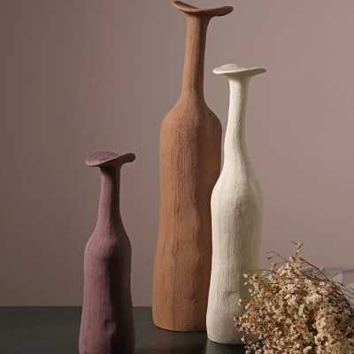贝汉美莫兰迪创意花瓶摆件简约艺术玄关客厅插花陶瓷家居装饰品