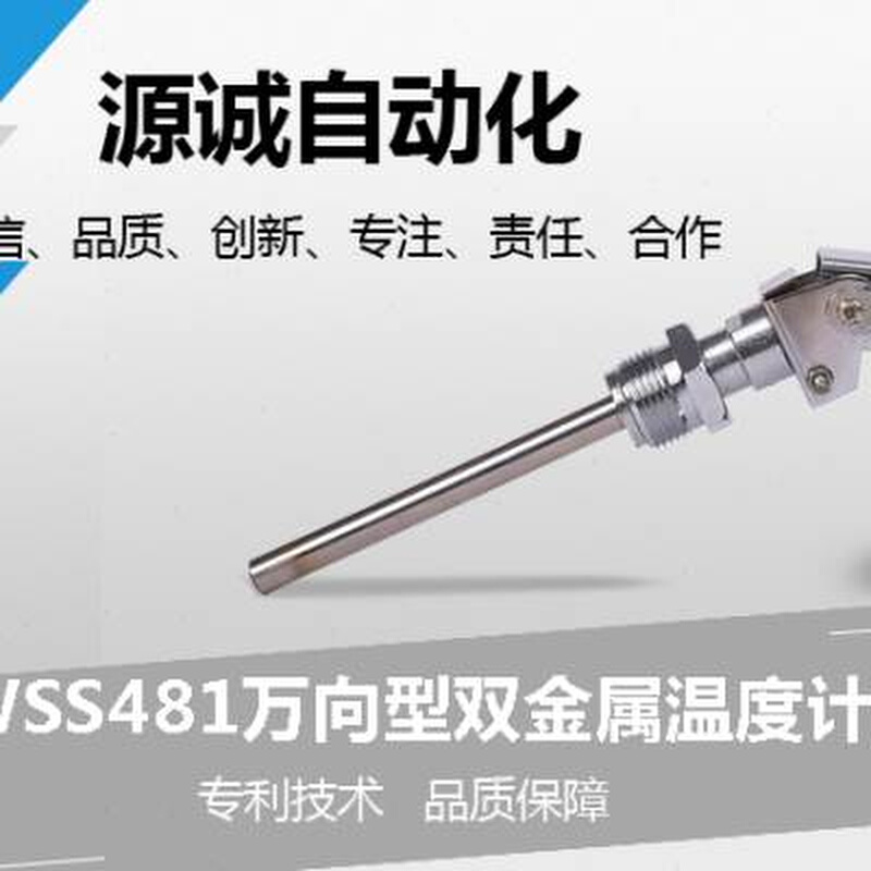 上海自动化高温定制万向双金属温度计wss481工业径向不锈钢底座