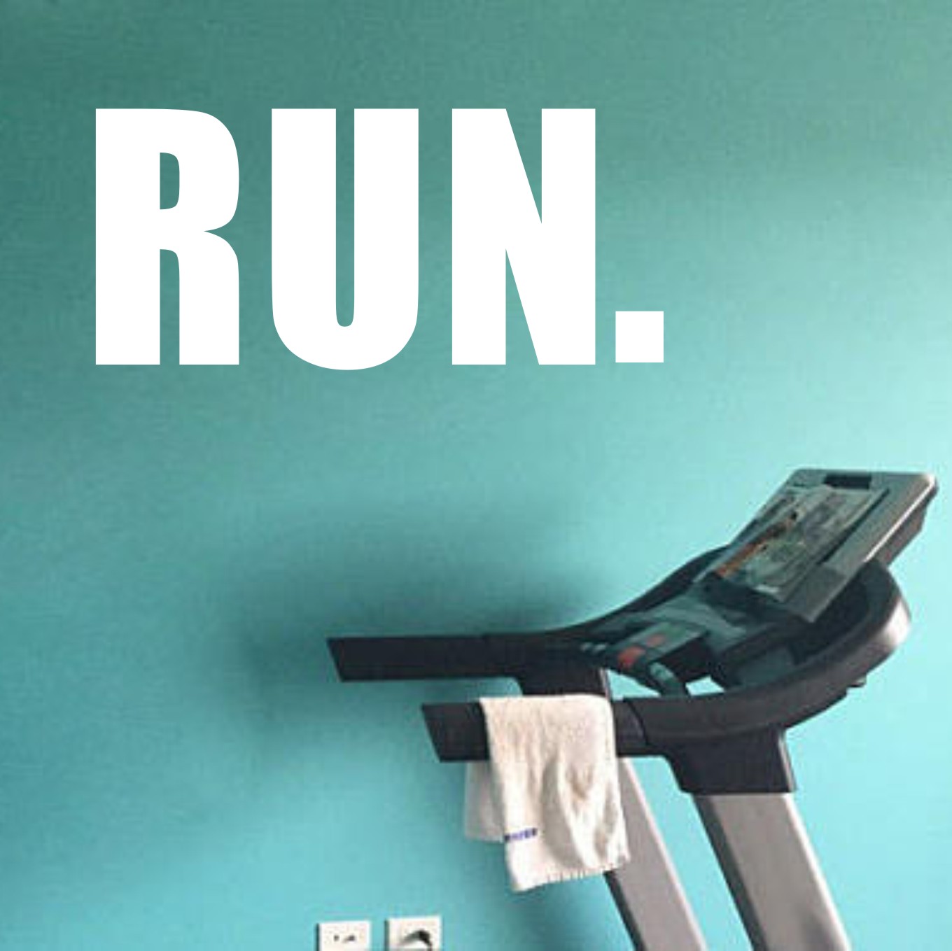 B173run欧美英文字母跑步机励志健身房私教工作室PVC装饰防水墙贴