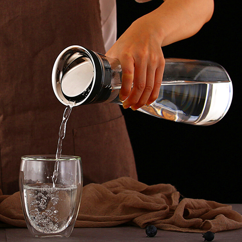 创意ins风冰箱冰水泡柠檬凉水壶 北欧式晾水杯日式大号瓶扎杯札壶