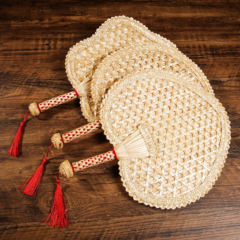 手工编织麦秸扇子老式大蒲扇夏季驱蚊芭蕉草编儿童随身古典中国风