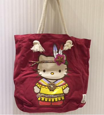 正版三丽鸥 Hello kitty 凯蒂猫Kitty帆布袋 购物袋