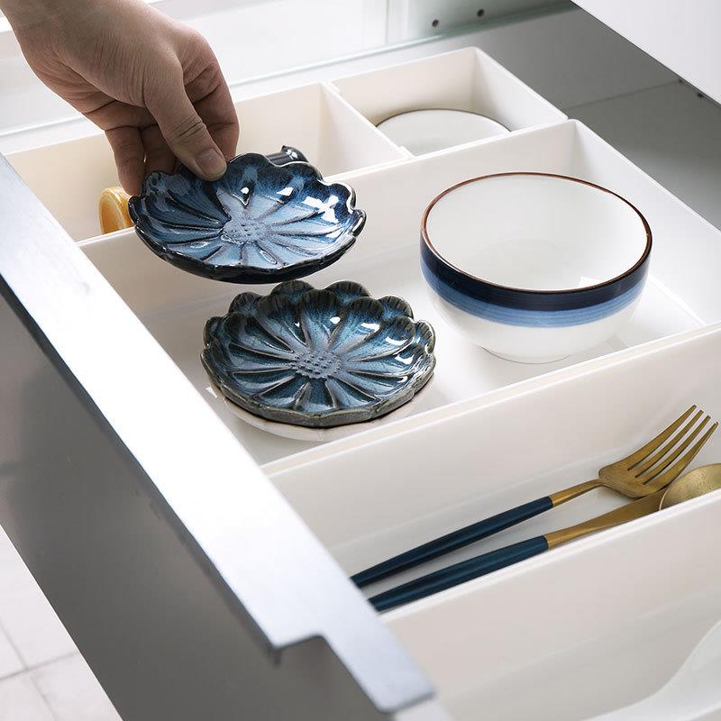 厨房抽屉分隔收纳盒橱柜内筷子刀叉餐具分格子里的隔板分类整理盒
