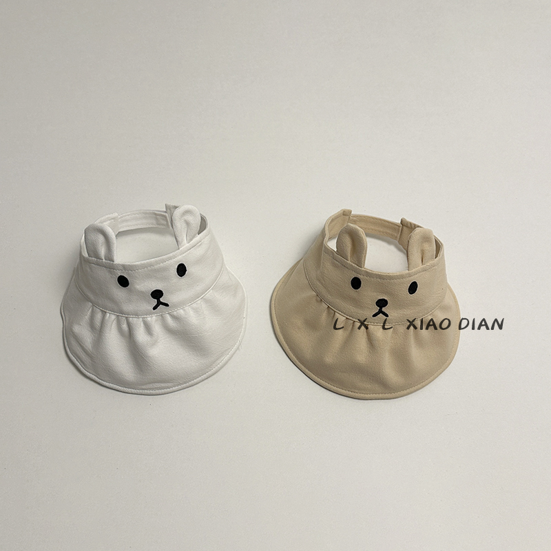 婴儿遮阳空顶帽超萌可爱小熊太阳帽3-8个月小月龄宝宝户外防晒帽9