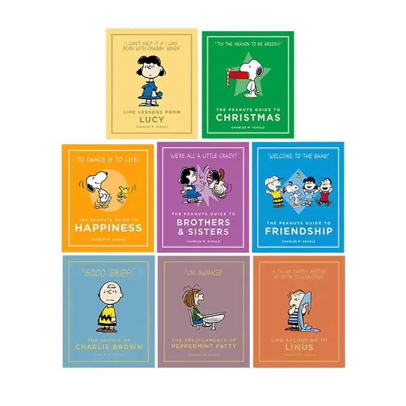 史努比漫画 Peanuts Guide to life系列 Love/Happines/Brother 精装8册 花生连环漫画 儿童卡通动画故事书 查尔斯 舒尔茨