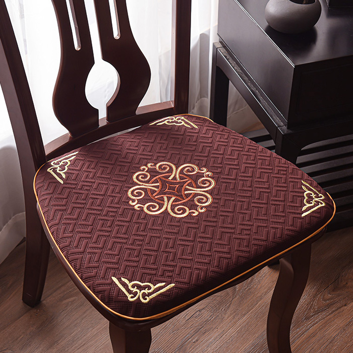 新中式餐椅垫椅子垫家用四季通用加厚防滑马蹄形实木餐桌坐垫椅垫