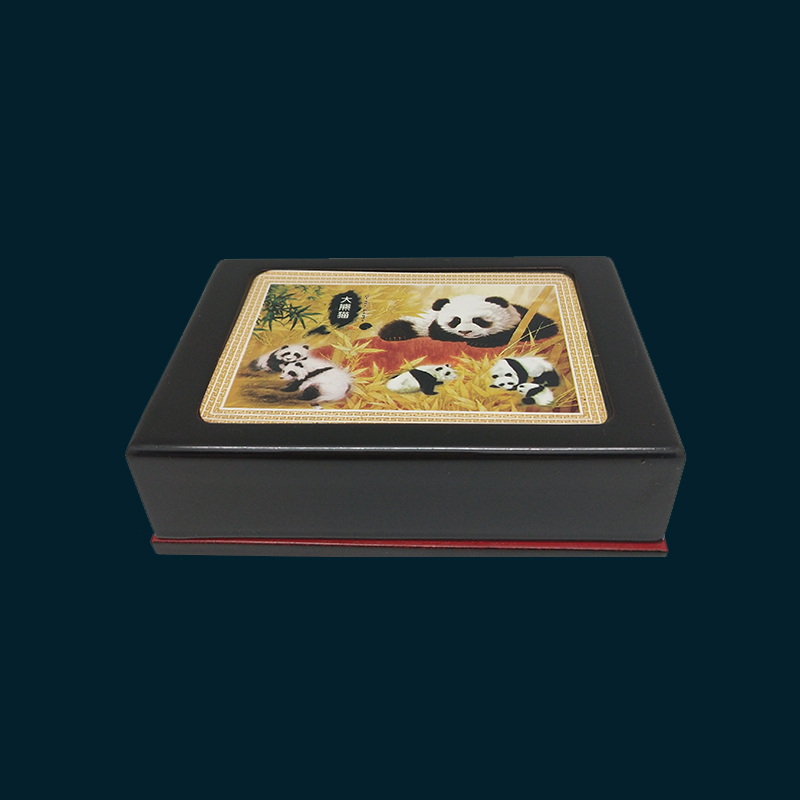 【曾楚漆器】国宝熊猫图案名片盒仿古大漆生漆曾侯乙定制中国湖北