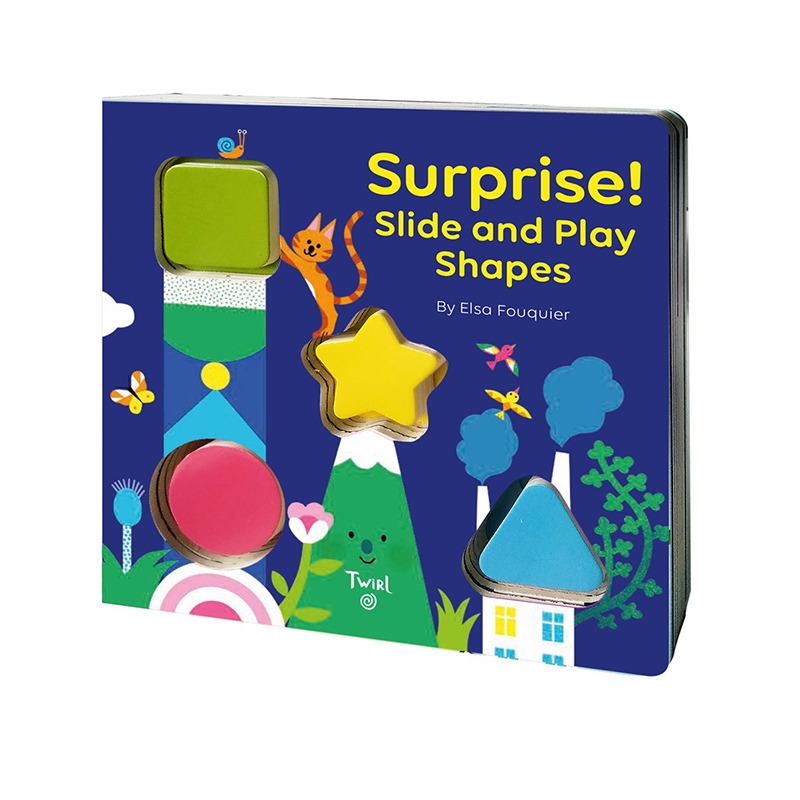 英文原版 SURPRISE! Slide and Play Shapes 推拉操作机关书 形状 宝宝推拉互动趣味纸板绘本 Twirl法国艺术出版社