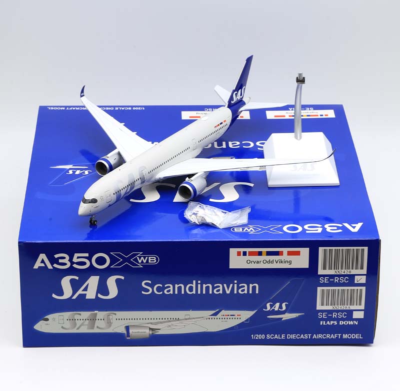 Jcwing1/200 合金材质飞机模型 北欧航空 SAS A350-900XWB SE-RSC