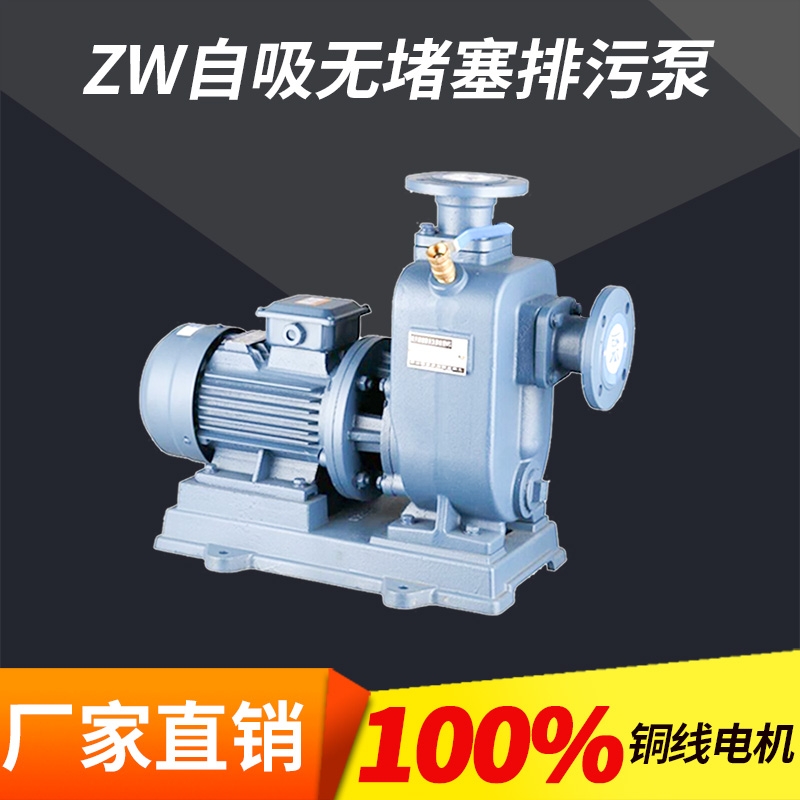台州ZW自吸排污泵无堵塞直联式卧式污水泵人民管道离心泵三相380v