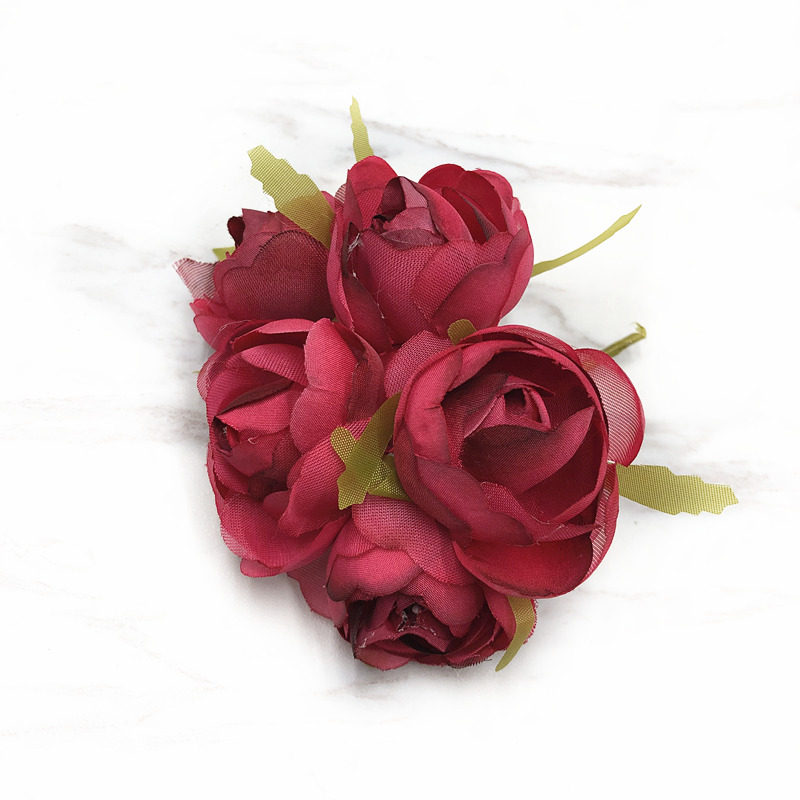 速发6pcs silk rose artificial flower bouquet bouquet DIY han