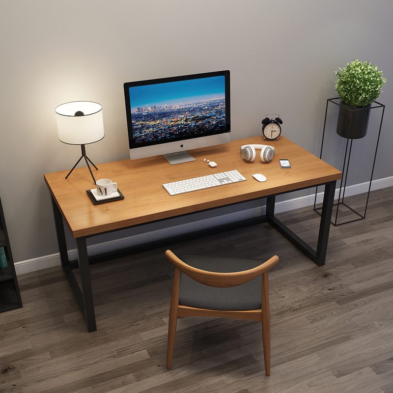 推荐实木电脑台式桌简约现代家用书桌轻奢小户型长条桌办公电竞工