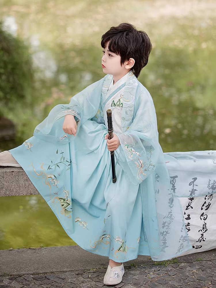 新款男童汉服夏季中国风高级古装幼儿园男孩古风明制马面裙儿童演