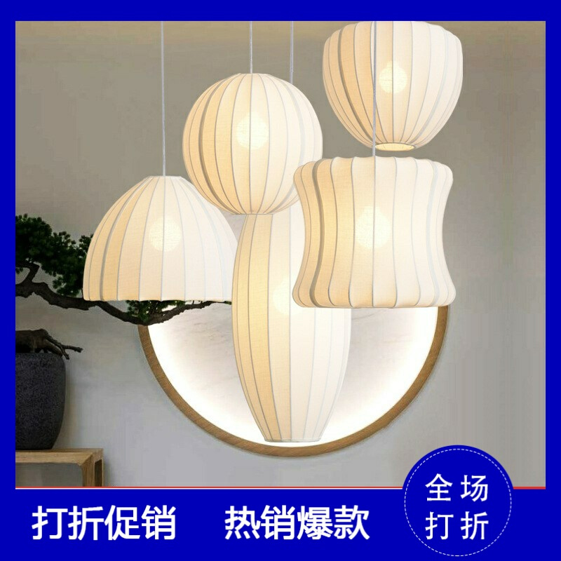 灯笼吊灯布艺中国风新中式茶楼茶室简约创L意个性艺术餐厅吧台灯
