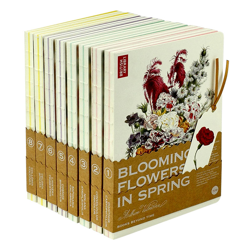 高颜值2023新款九口i山大英图书馆B6空白本 超越时间的书植物花卉