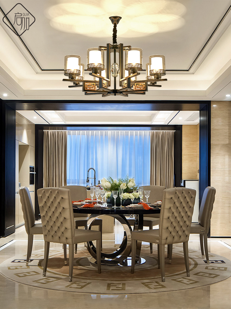 新中式全铜高档大气客厅卧室家用中国风别墅仿古简约餐厅全套吊灯