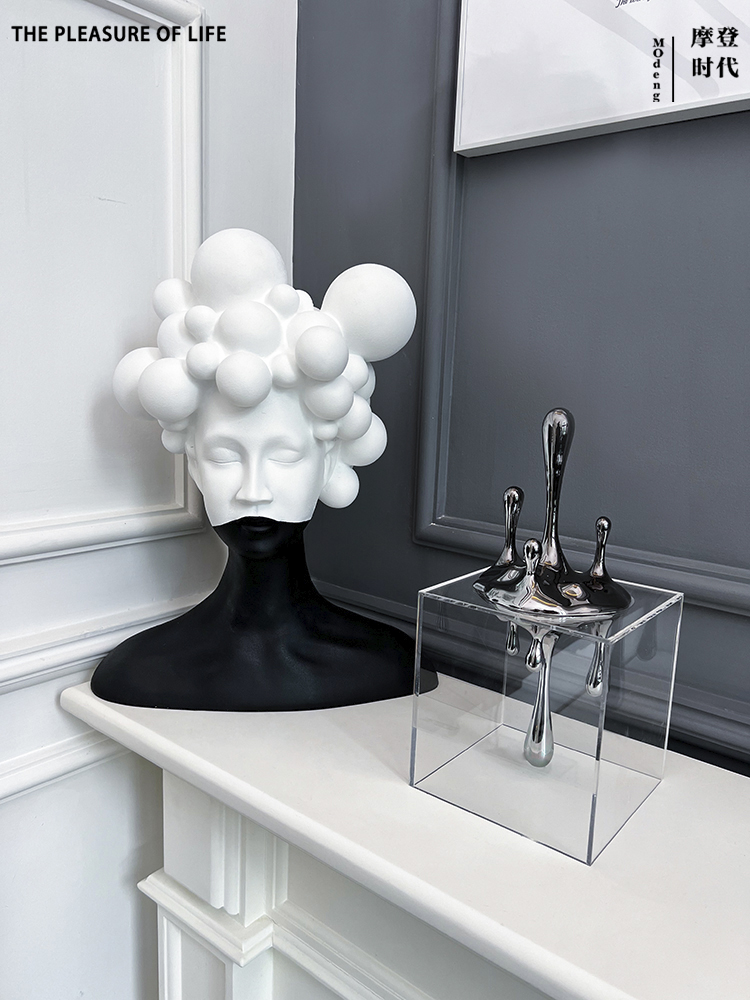 简约现代轻奢艺术神秘女人物雕塑摆件样板间家居桌面创意软装饰品