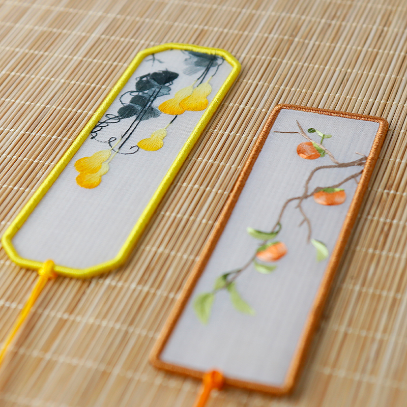 苏绣书签双面绣葫芦手工刺绣挂件中国风工艺新中式创意礼物送老外