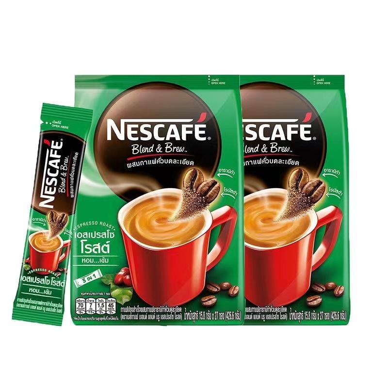 Nescafe雀巢咖啡速溶三合一特浓原味咖啡27条装泰国原装进口