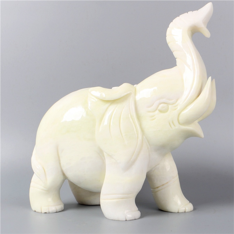 2023辽宁岫玉摆件天然玉石大象摆件一对玉s石雕刻玉器客厅家居摆