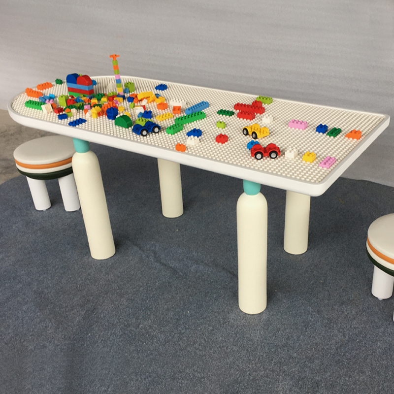 新品 zdh时尚创意儿童大颗粒积木桌大型宝宝桌椅样板间桌子可定制
