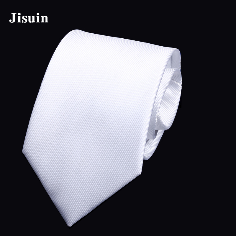 Jisuin 领带男士商务正装纯白色领带衬衫懒人拉链款一拉得盒装8cm